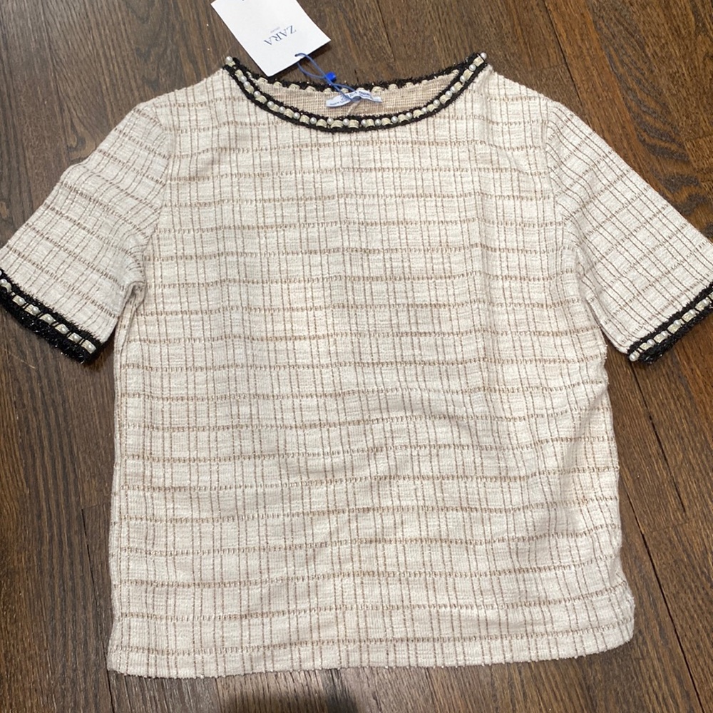Zara top with pearls